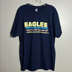 Georgia Southern University Eagles Navy Blue Retro NCAA Gildan T-Shirt Sz Large